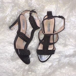 L.K. Bennett London CINDY Brown Heeled Sandal